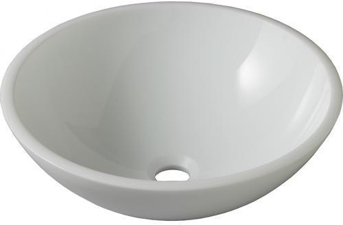 SOLDES Vasque à poser en verre blanc Blanc PLANETE