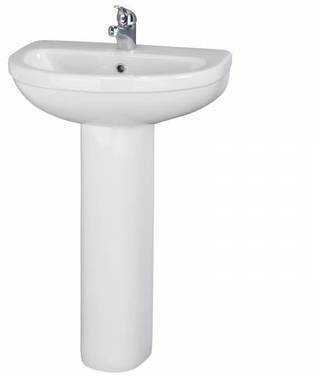 Lavabo sur Colonne Pied Salle de Bain Céramique Bl