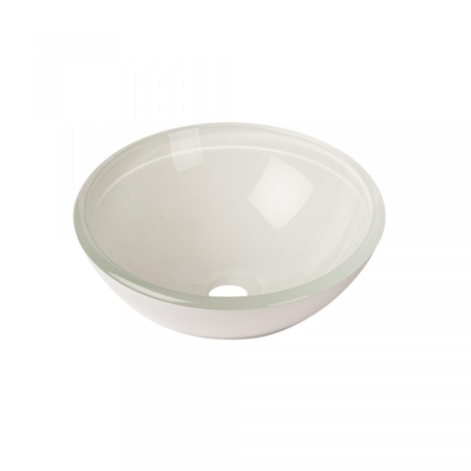 Vasque de salle de bains en verre à poser Blanc