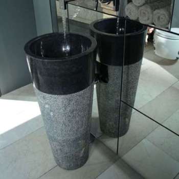 Vasque de salle de bain colonne sur pied en marbre