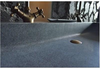 Grande double vasque en pierre 100x46 granit gris