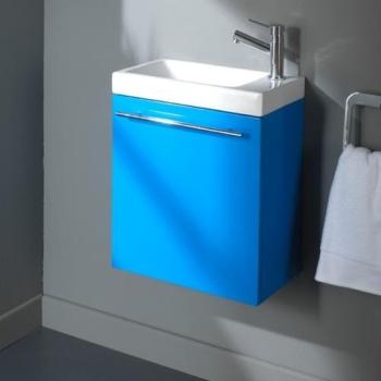 SOLDES Meuble complet bleu avec lave-mains en céra