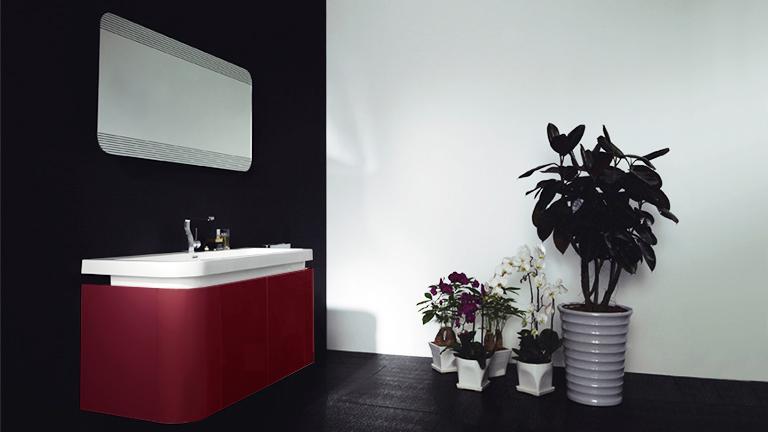 Meuble de salle de bain simple vasque avec miroir