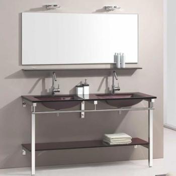 Meuble de salle de bain marron Aïda Marron Meuble de salle de bain marron