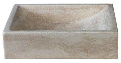 Vasque en pierre naturel polie rectangulaire coule
