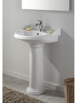 SOLDES Lavabo colonne rétro Krizantem Blanc PLANET