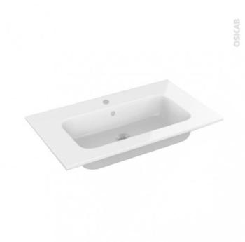 Plan vasque REZO Résine blanche Pour salle de bain Plan vasque REZO Résine blanche