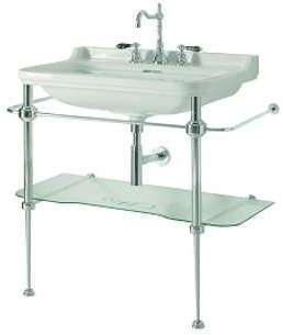Ens lavabo rétro 80 cm monotrou piètement chromé WALDORF Ens lavabo rétro 80 cm monotrou