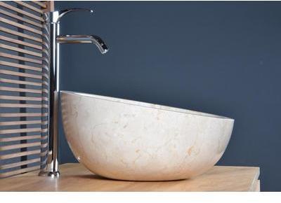Vasque salle de bain en marbre beige groix
