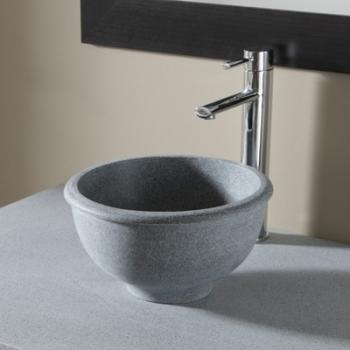 SOLDES Vasque à poser bol en pierre gris style rét