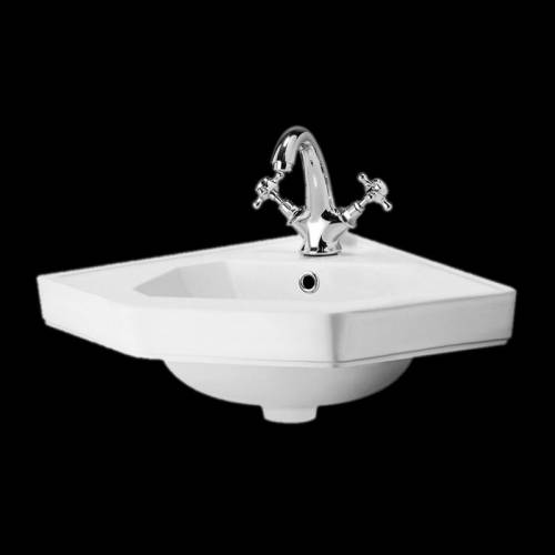 Lavabo DAngle Rétro Suspendu 42x29cm Céramique Bl