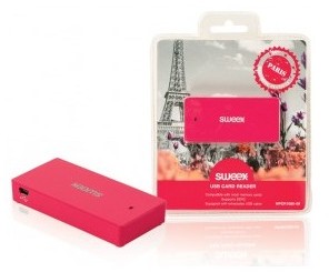 Lecteur de carte USB fuchsia Paris