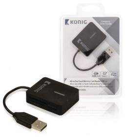 Lecteur de carte mémoire USB 2.0 de voyage tout-en