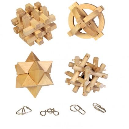 Lot de 8 jeux casse tête en bois et métal