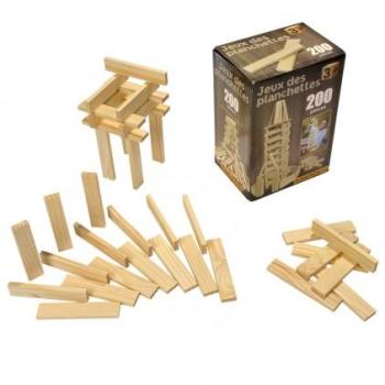 Jeu de construction de 200 planchettes en bois