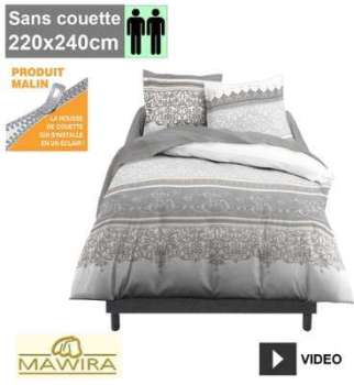 Housse de couette zippée Mawira - 220X240cm - Baroco Housse de couette zippée Mawira