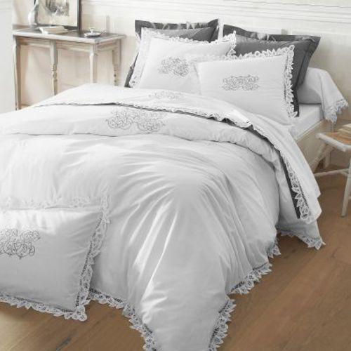 Housse de couette coton broderies et dentelles ANG