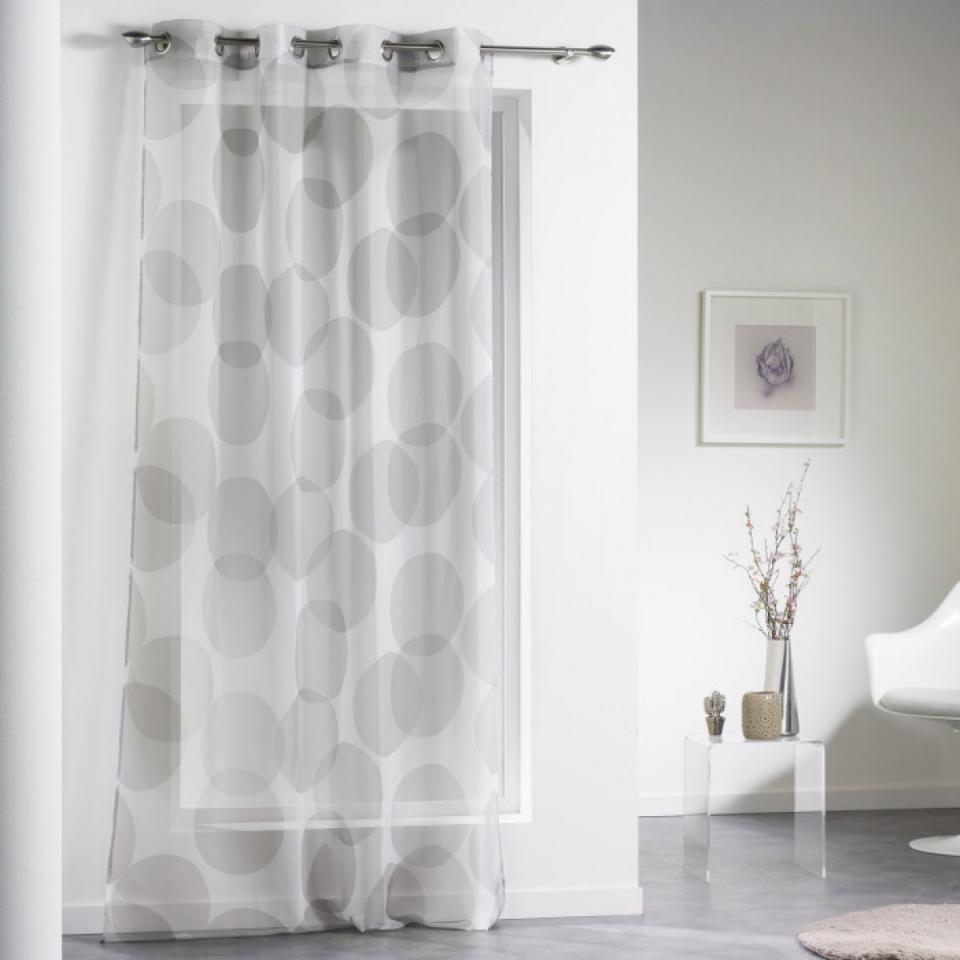 Voilage à Motifs Reflecto Blanc/Taupe 140x240 - Do