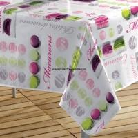 Nappe cirée macaron prune - Sélectionnez votre lon