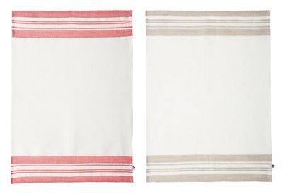 Torchon 100 lin rayure jour venise fond blanc 50x75cm Torchon 100 lin rayure jour