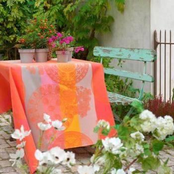 Nappe enduite Fleurs gourmandes Pêche Nappe enduite Fleurs gourmandes