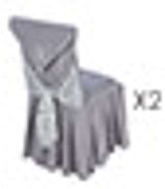 Lot de 2 grandes housse de chaise - PAULINE Lot de 2 grandes housse de