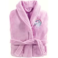 Peignoir enfant col chale brodé LICORNE Couleur Ro