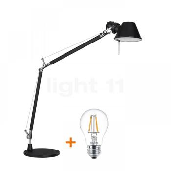 Artemide Tolomeo Tavolo noir incl Ampoule LED-Filament Artemide Tolomeo Tavolo noir