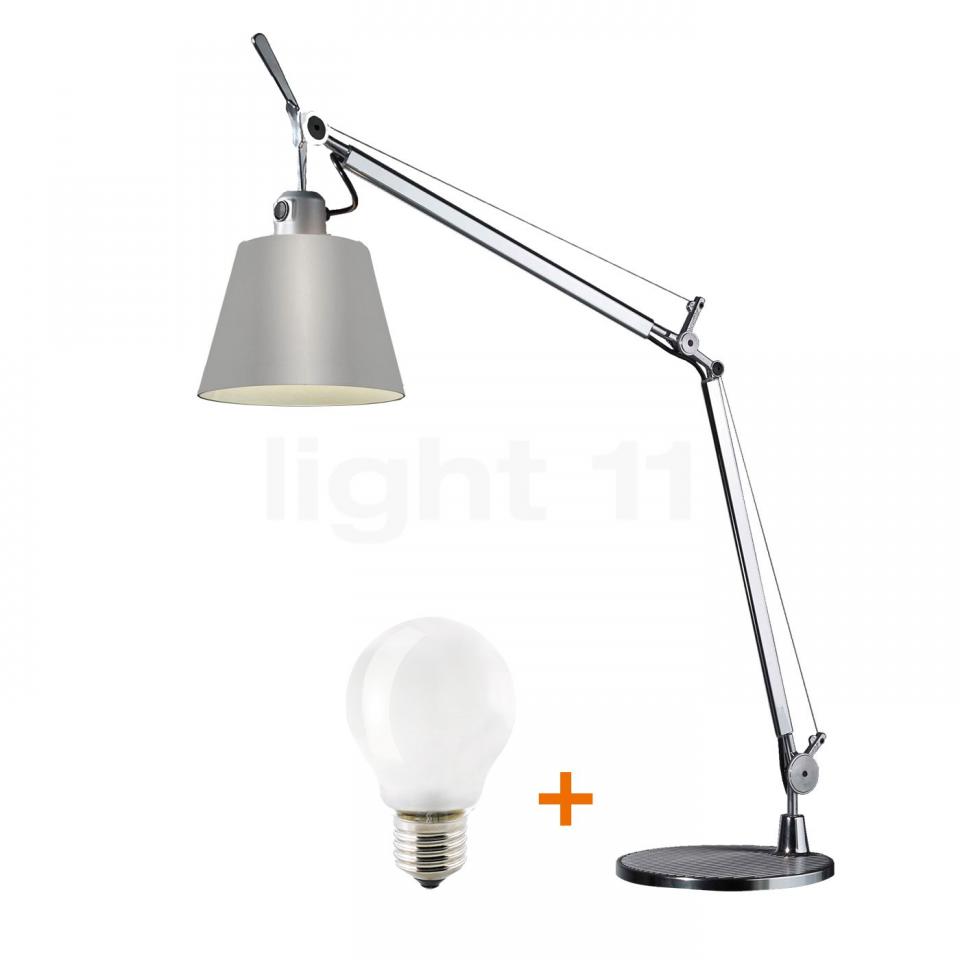 Artemide Tolomeo Basculante Tavolo, satin incl. Am