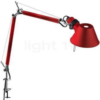 Artemide Tolomeo Micro avec pince de serrage rouge Artemide Tolomeo Micro avec
