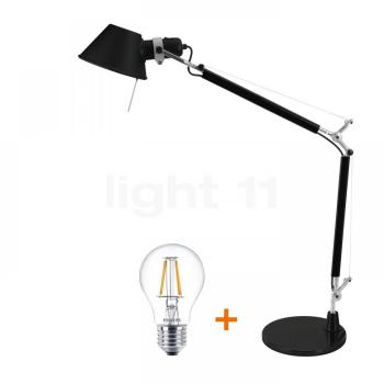 Artemide Tolomeo Mini avec pied, noir incl. Ampoul