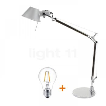 Artemide Tolomeo Mini avec pied, aluminium poli et