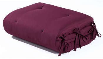 Matelas futon ouate 80x190 cm Coloris aubergine Matelas futon ouate 80x190