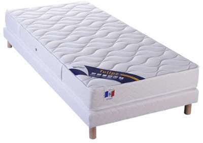 Matelas mousse sommier 90x190 cm VOLUPNIGHT TULIPE Matelas mousse sommier 90x190