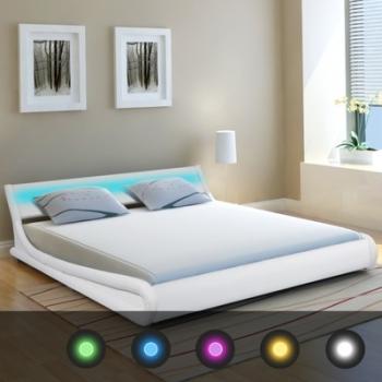 VidaXL Cadre de lit avec LED 180 x 200 cm Cuir art