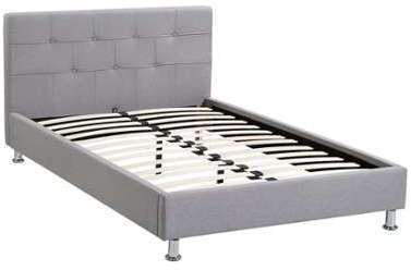 Lit simple pour adulte NIZZA 120 x 190 cm gris Lit simple pour adulte NIZZA