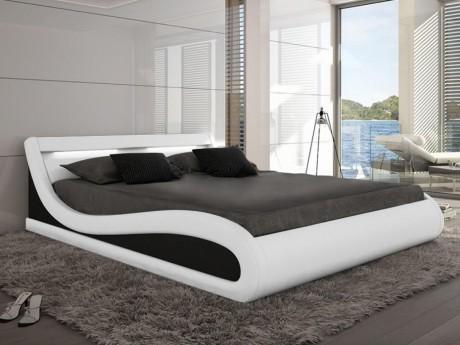 Lit LED ZALARIS - 160x200cm - Simili blanc