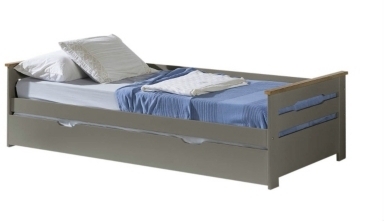Lit gigogne 2x90x190 cm ELISA coloris gris Bois ma
