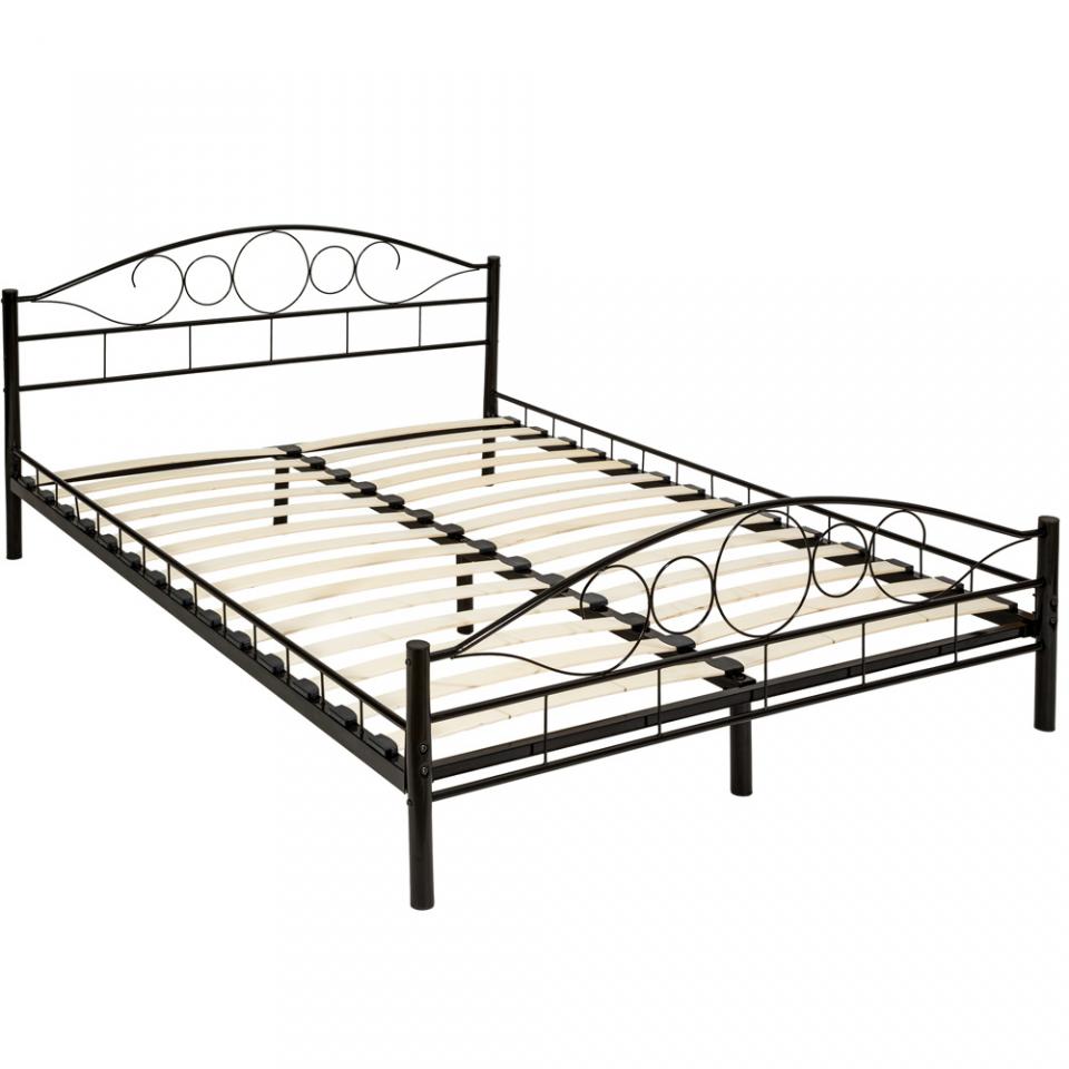Lit Adulte Métal avec Sommier Design 2 Personnes 2