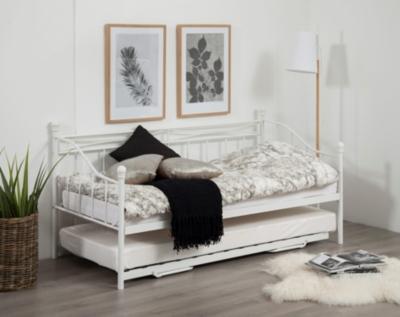 Lit banquette gigogne OLIVIA 2x90x190 cm blanc
