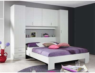Lit pont KRONOS 140x190 cm blanc