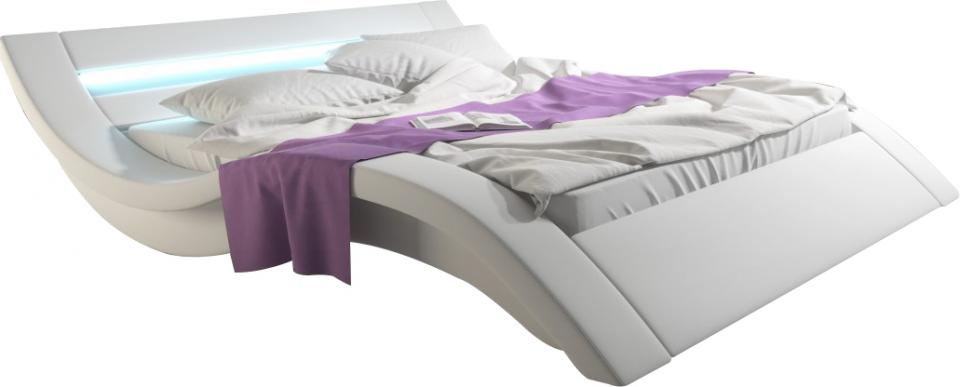 Lit adulte design 140x190 cm en similicuir avec Le