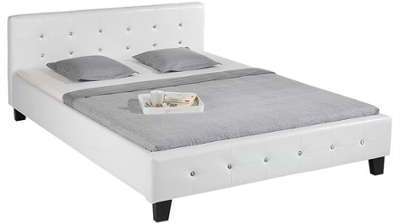 Lit double JOSY 140 x 190 cm capitonné avec sommier Lit double JOSY 140 x 190