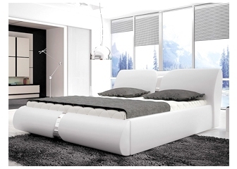 Lit design VIVA blanc 160x200 - Lit design avec ba