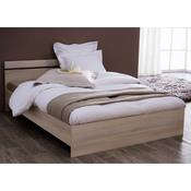Lit double 140x190cm finition acacia MUSCA