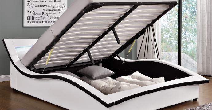 Lit Camden - Structure de lit en simili blanc avec