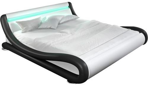 Lit adulte 140x190 cm en similicuir avec Led color