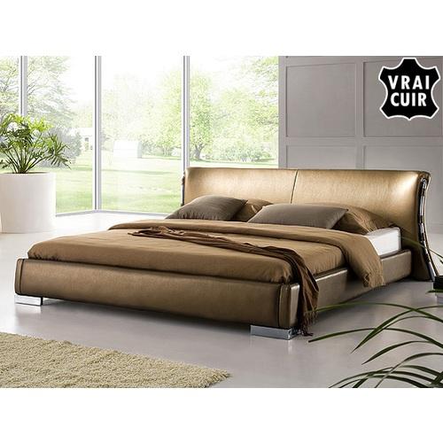 Lit design en cuir - lit double 180x200 cm - sommi