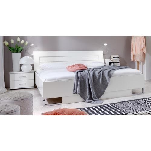 Ensemble lit 160x200 cm + 2 chevets coloris blanc