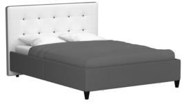 Lit 140x190 cm STANLEY Gris et blanc